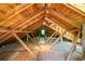 Unfinished attic with exposed wood beams and rafters, showing potential for storage or renovation at 131 Lively St, Norcross, GA 30071
