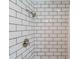 Shower with subway tile, brushed nickel shower head, and temperature control at 3600 Anglin Rd, Loganville, GA 30052