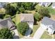 Aerial view showcasing a home's landscaping, driveway, and proximity to neighboring houses at 45 Waterloo Ct, Hiram, GA 30141