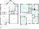 Detailed floor plan illustrating the layout of the home's rooms, including bedrooms and kitchen at 45 Waterloo Ct, Hiram, GA 30141