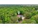 Captivating aerial shot of a home surrounded by lush trees, highlighting its spacious layout and serene setting at 400 N Peachtree Pkwy, Peachtree City, GA 30269
