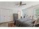 Inviting bedroom featuring neutral tones, closet, and ceiling fan for added comfort at 400 N Peachtree Pkwy, Peachtree City, GA 30269