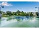 Well-maintained tennis court surrounded by lush greenery, perfect for recreational play at 704 Woodbridge Dr, Woodstock, GA 30188