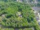 Aerial view of the property, with its prime location, nestled among lush, green trees at 814 Clarke Trl, Dacula, GA 30019