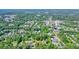 Overhead aerial image of property and neighborhood outlined in red near downtown at 110 Barnesdale Ter, Woodstock, GA 30188