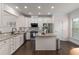 Well-lit kitchen with white cabinets, an island, and stainless steel appliances at 3585 Adelaide Xing, Brookhaven, GA 30319