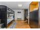 This bonus room offers a bunk bed, built-in desk and cabinet and hardwood floors, allowing for multiple uses at 3835 Annandale Ln, Suwanee, GA 30024