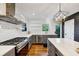 Well-designed kitchen with stainless appliances, quartz countertops, a large island, and an abundance of natural light at 1571 Boulevard Lorraine Sw, Atlanta, GA 30311