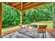 Inviting covered patio with outdoor seating and view of lush greenery at 1571 Boulevard Lorraine Sw, Atlanta, GA 30311
