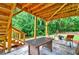 Cozy covered patio area complete with brickwork, seating, and overhead deck at 1571 Boulevard Lorraine Sw, Atlanta, GA 30311