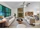 Bright living room with a stone fireplace and a large window overlooking the backyard at 2325 Sebring Sw Ct, Marietta, GA 30064