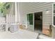 View from the wood deck through the sliding glass door into the main living space at 3453 Dianthus Ln, Lawrenceville, GA 30044