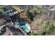 Aerial view of a private home with pool at 6300 Mountain Brook Ln, Atlanta, GA 30328