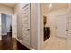 Convenient laundry area with modern washer and dryer, and easy access to the hallway at 133 Canal St, Hampton, GA 30228
