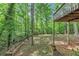 A lush backyard with mature trees providing privacy and a serene setting at 284 Due West Ct, Dallas, GA 30157