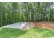 A peaceful backyard featuring woods and a concrete pad at 2265 Hillbriar Dr, Buford, GA 30518