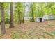 Spacious backyard with mature trees and outbuildings, offering a private setting at 4507 Laurie Ln, Powder Springs, GA 30127