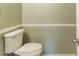 Small, simple powder room featuring a toilet, with neutral colored walls and white trim at 4507 Laurie Ln, Powder Springs, GA 30127