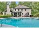 Beautiful backyard with a large pool, patio area, and lush landscaping, creating a private oasis for outdoor enjoyment at 2680 Spalding Dr, Atlanta, GA 30350