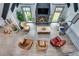Aerial view of a spacious living room with vaulted ceilings and a fireplace at 2680 Spalding Dr, Atlanta, GA 30350