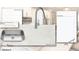 Kitchen finishes palette with white cabinetry, stainless steel sink, and modern faucet at 2260 Siskin Square Rd # 90, Duluth, GA 30096