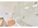 Modern bathroom featuring a glass-enclosed shower with bench at 1430 Dresden Ne Dr # 225, Atlanta, GA 30319