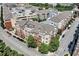 Aerial view shows the top of the apartment complex and the surrounding roads and neighborhood at 400 17Th Nw St # 1119, Atlanta, GA 30363