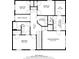 Detailed second floor plan showcasing bedrooms, bathrooms, laundry, and walk-in closet at 813 Poplar Ter, Canton, GA 30115