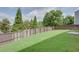 Fenced backyard with a well-maintained lawn, offering privacy and space for outdoor activities at 1570 Shire Village Dr, Sugar Hill, GA 30518