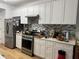 Modern kitchen with stainless steel appliances and white cabinetry at 2107 Hailston Dr, Duluth, GA 30097