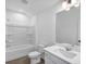 Bright bathroom with modern fixtures and shower-tub combo at 1393 Halpern Nw Ln, Kennesaw, GA 30144