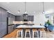 Well-equipped kitchen with gray cabinets, kitchen island, and seating for casual dining at 1393 Halpern Nw Ln, Kennesaw, GA 30144