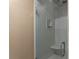 Modern shower featuring glass door, chrome fixtures, and a built-in seat at 194 Sentinel Se Pl, Marietta, GA 30067
