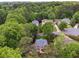 Aerial view of home with manicured lawn surrounded by lush green trees, providing privacy and natural beauty at 2622 Murdock Rd, Marietta, GA 30062