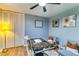 This bedroom space has a desk, chair, and closet at 2668 Kings Park Cir, Decatur, GA 30034