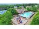 Aerial view of the neighborhood pool, playground, and clubhouse at 456 Crestmont Ln, Canton, GA 30114