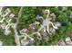 Aerial view of home in a quiet cul-de-sac surrounded by mature trees at 5309 Ashley Trce, Atlanta, GA 30360