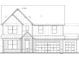 Detailed architectural rendering showcases the home's exterior with its brick, vertical siding, and windows at 611 Villa Rica Spgs, Villa Rica, GA 30180