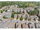 An aerial view of a well-maintained residential neighborhood with lush trees and manicured lawns at 8360 Village School Dr, Cumming, GA 30041