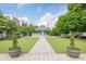 Scenic park featuring a gazebo, manicured lawns, and walkways with flower planters at 2485 Shady Shoals Ct, Decatur, GA 30034
