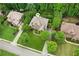 Aerial view of the home showing its manicured lawn and mature trees in a desirable neighborhood at 2840 Astoria Ave, Cumming, GA 30040
