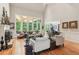 Inviting living room with fireplace, large windows, and hardwood floors at 2840 Astoria Ave, Cumming, GA 30040