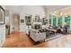 Spacious living room with built-in shelving and fireplace at 2840 Astoria Ave, Cumming, GA 30040