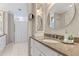 Bright bathroom featuring granite countertops, white cabinets, and modern fixtures in a well-lit space at 1042 Trailridge Pl, Atlanta, GA 30338