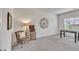 Neutral room featuring carpet and a unique furniture set for comfortable, furnished living at 6179 Ashbranch Dr, Acworth, GA 30101