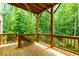 Wooden deck with wooden supports overlooking a lush green forest at 2006 Towneship Trl, Roswell, GA 30075