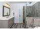 Bathroom showcasing a shower, sink, and vanity with a mirror at 2006 Towneship Trl, Roswell, GA 30075