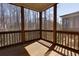 Inviting screened porch with wood floors and views of the surrounding woods, offering a tranquil outdoor space at 2006 Towneship Trl, Roswell, GA 30075