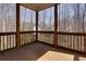 Bright screened porch with wood floors and a charming view of the surrounding trees, perfect for relaxation at 2006 Towneship Trl, Roswell, GA 30075