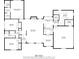 Floor plan of this home features three bedrooms, living and dining areas, with attached garage at 2785 Fontainebleau Dr, Dunwoody, GA 30360